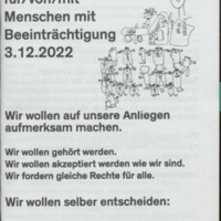 Internationaler Tag für/von/mit Menschen mit Beeinträchtigung 2022